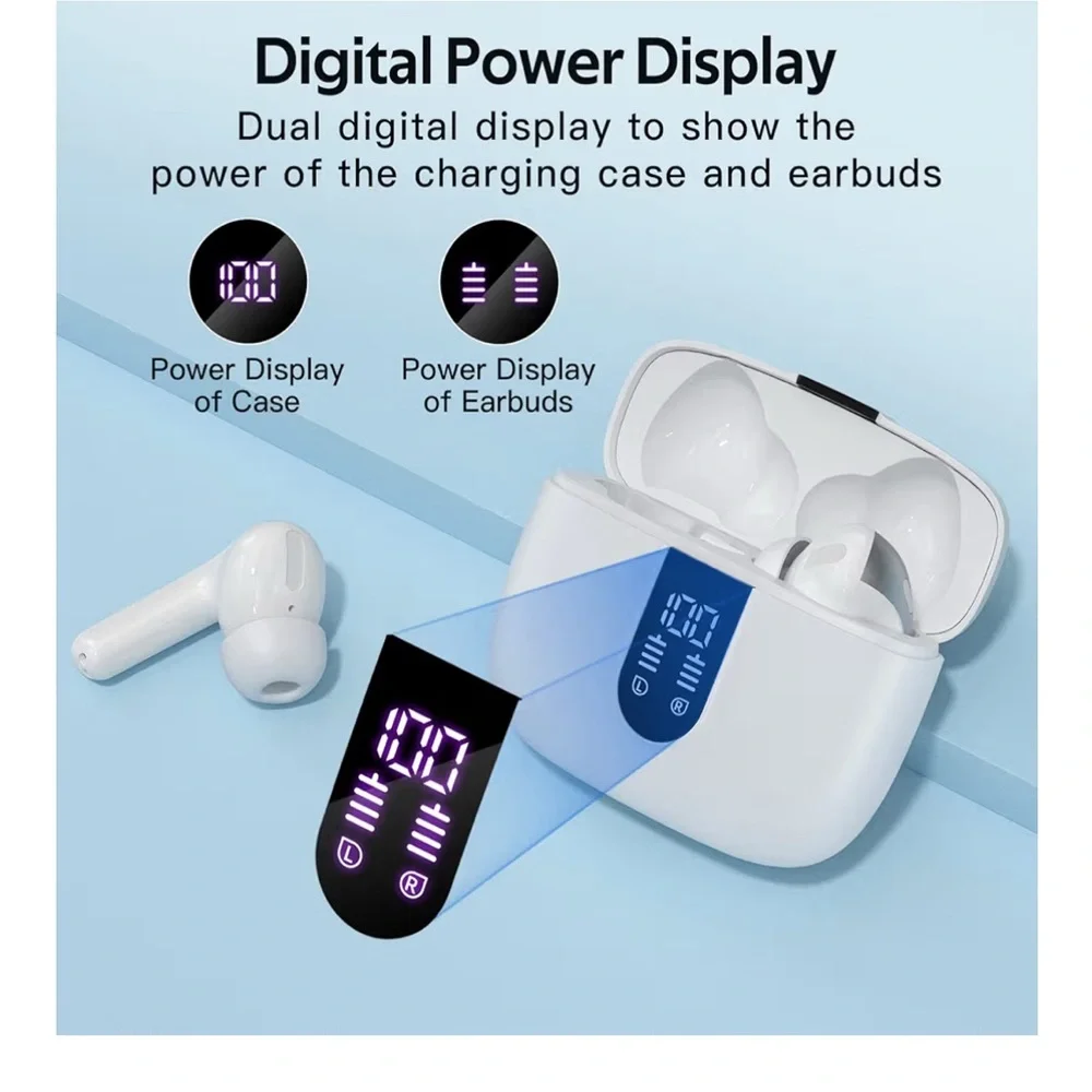 True Wireless Earbuds - Silver and White